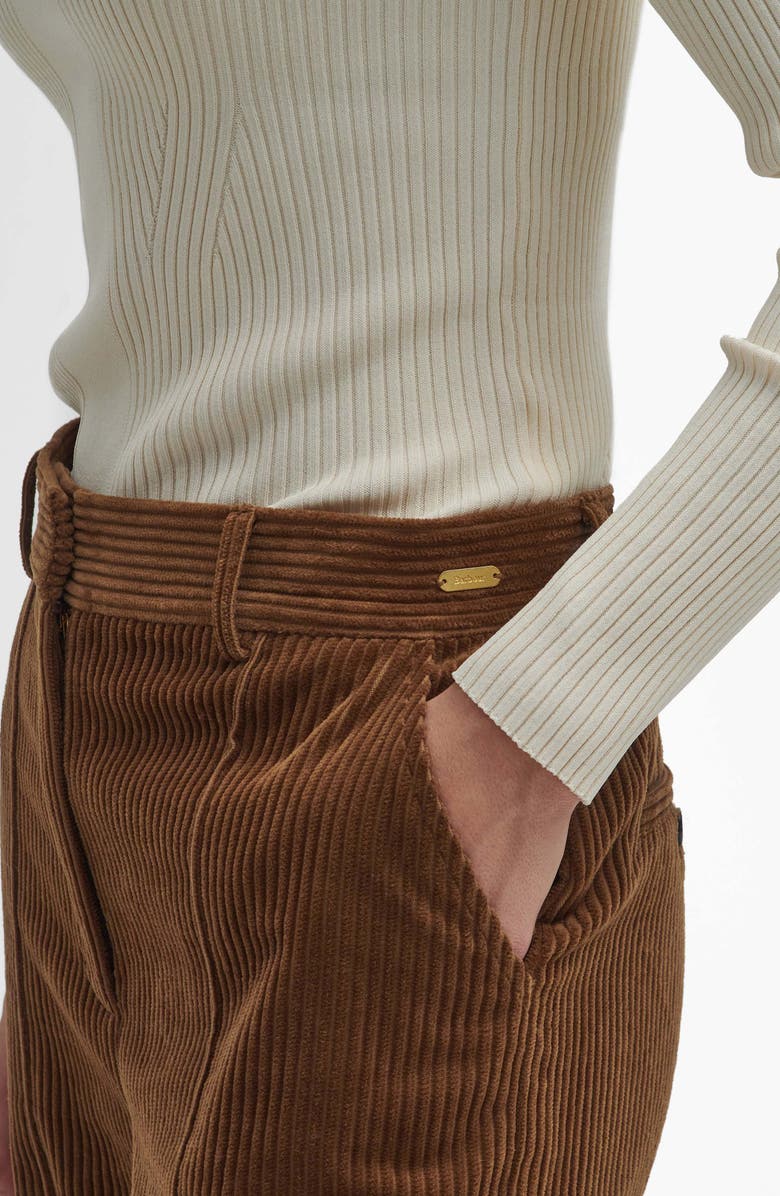 Barbour Samara High Waist Corduroy Wide Leg Pants, Alternate, color, Sienna