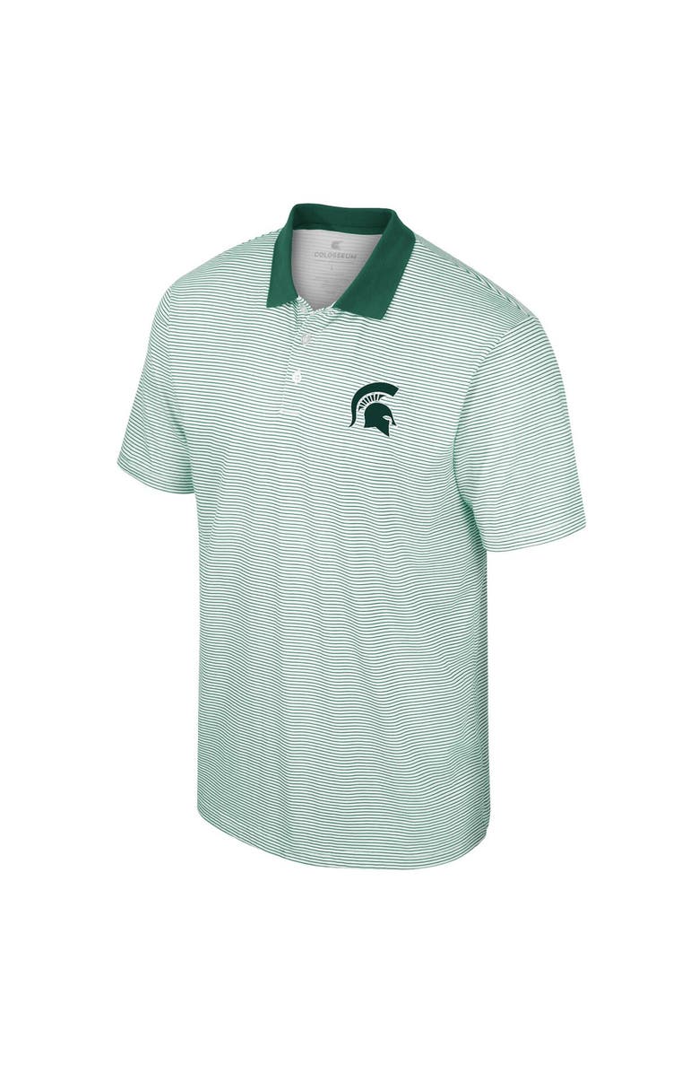 COLOSSEUM Men's Colosseum White Michigan State Spartans Print Stripe Polo, Alternate, color, White