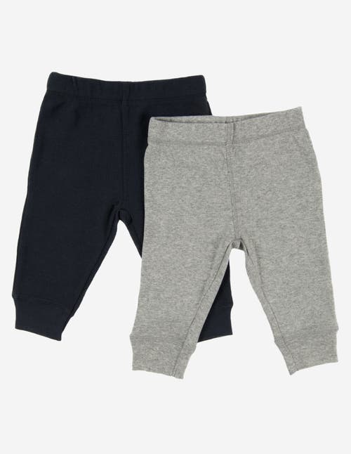Leveret Baby Pants & Leggings Set, Navy Crawling Pant + Colored Legging In Gray