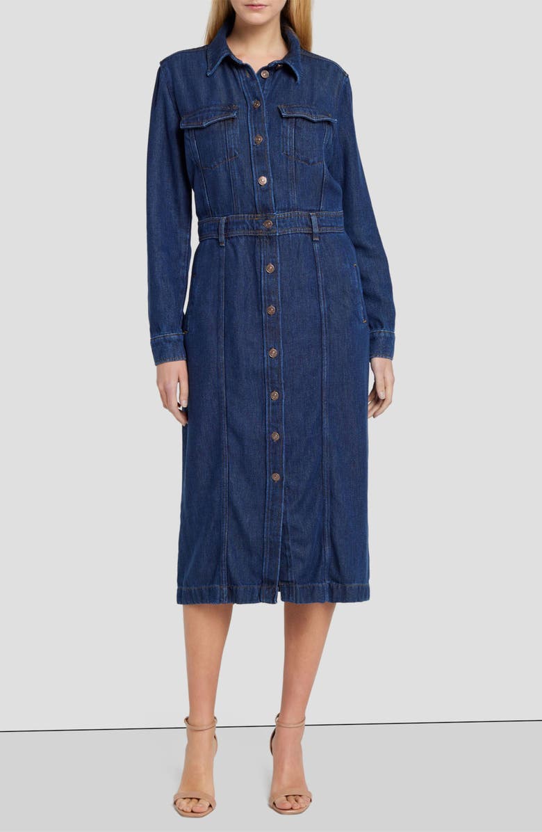 Seven Luxe Long Sleeve Denim Shirtdress, Alternate, color,