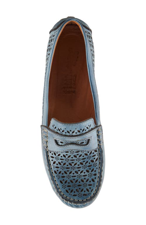 Spring Step Crain Driving Penny Loafer In Blue