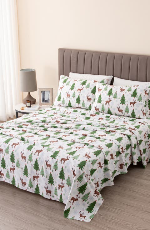 Holiday Print Turkish Cotton Sheet Set