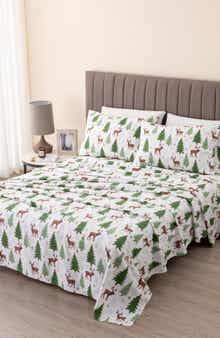 Woven & Weft Holiday Print Turkish Cotton Sheet Set