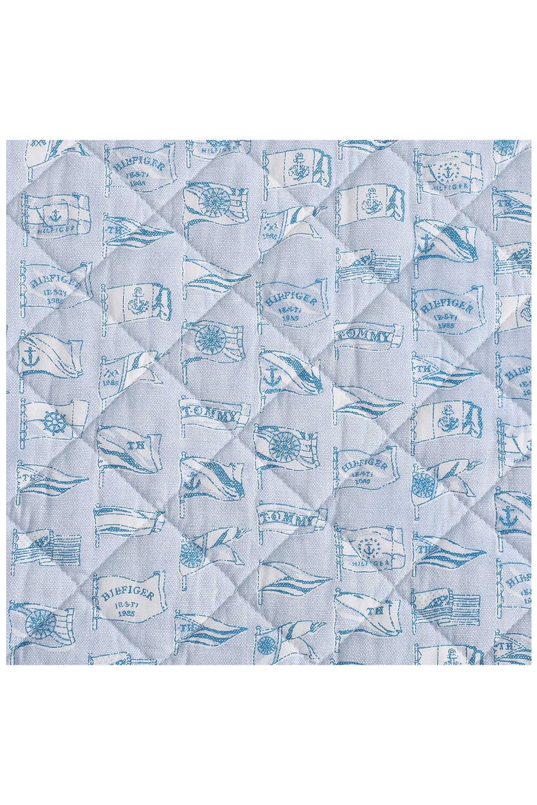 Boating Flags Comforter & Shams Set, Alternate, color, SOFT BLUE/ WHITE