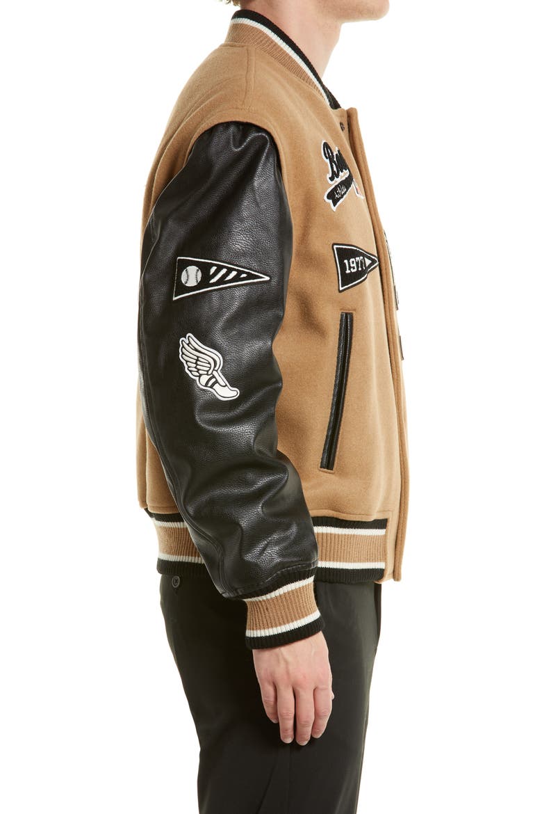 Carsity Wool Blend Bomber Jacket, Alternate, color, MEDIUM BEIGE