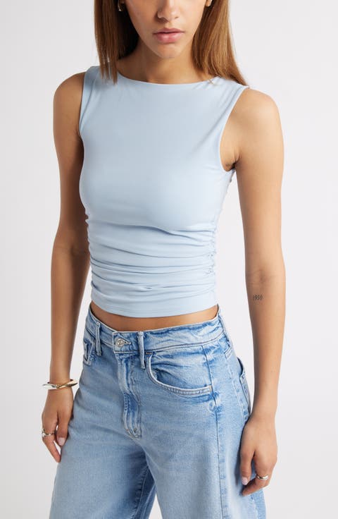Boat Neck Sleeveless Top