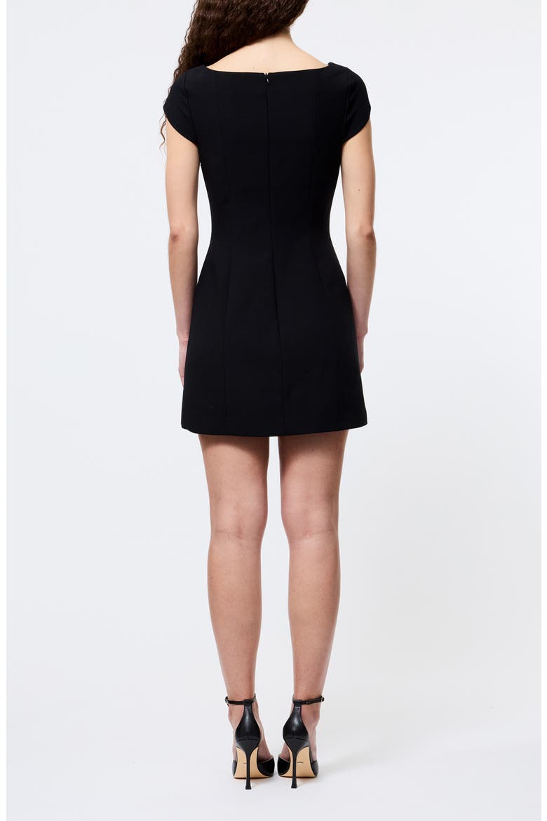 Azra Cap Sleeve Twill Minidress, Alternate, color, 01-BLACK