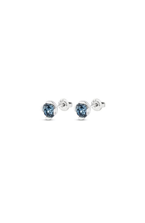 Unode50 Sterling Silver Plated With Blue Crystals Earrings In Silver