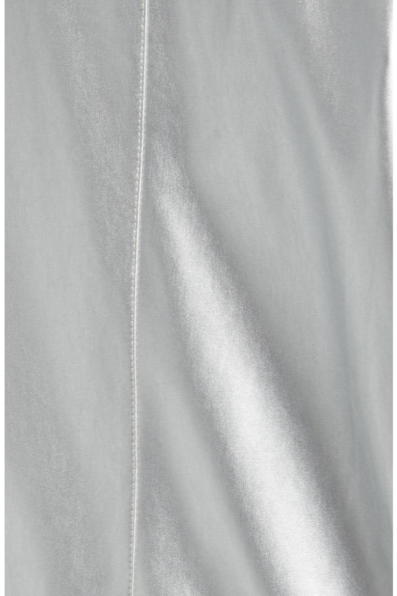 Metallic Faux Leather Moto Jacket, Alternate, color, SILVER