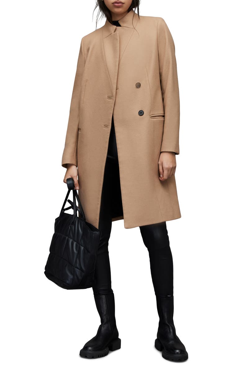AllSaints Women's Sidney Wool Blend Coat, Main, color, 