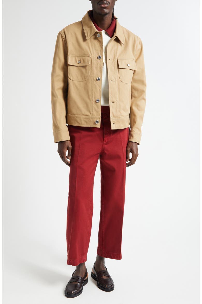 Backstrap Denim Utility Jacket, Alternate, color, KHAKI