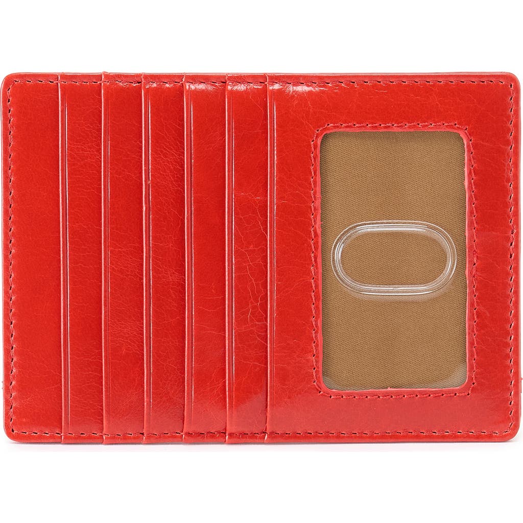 Hobo Euro Slide Leather Credit Card Case In Red