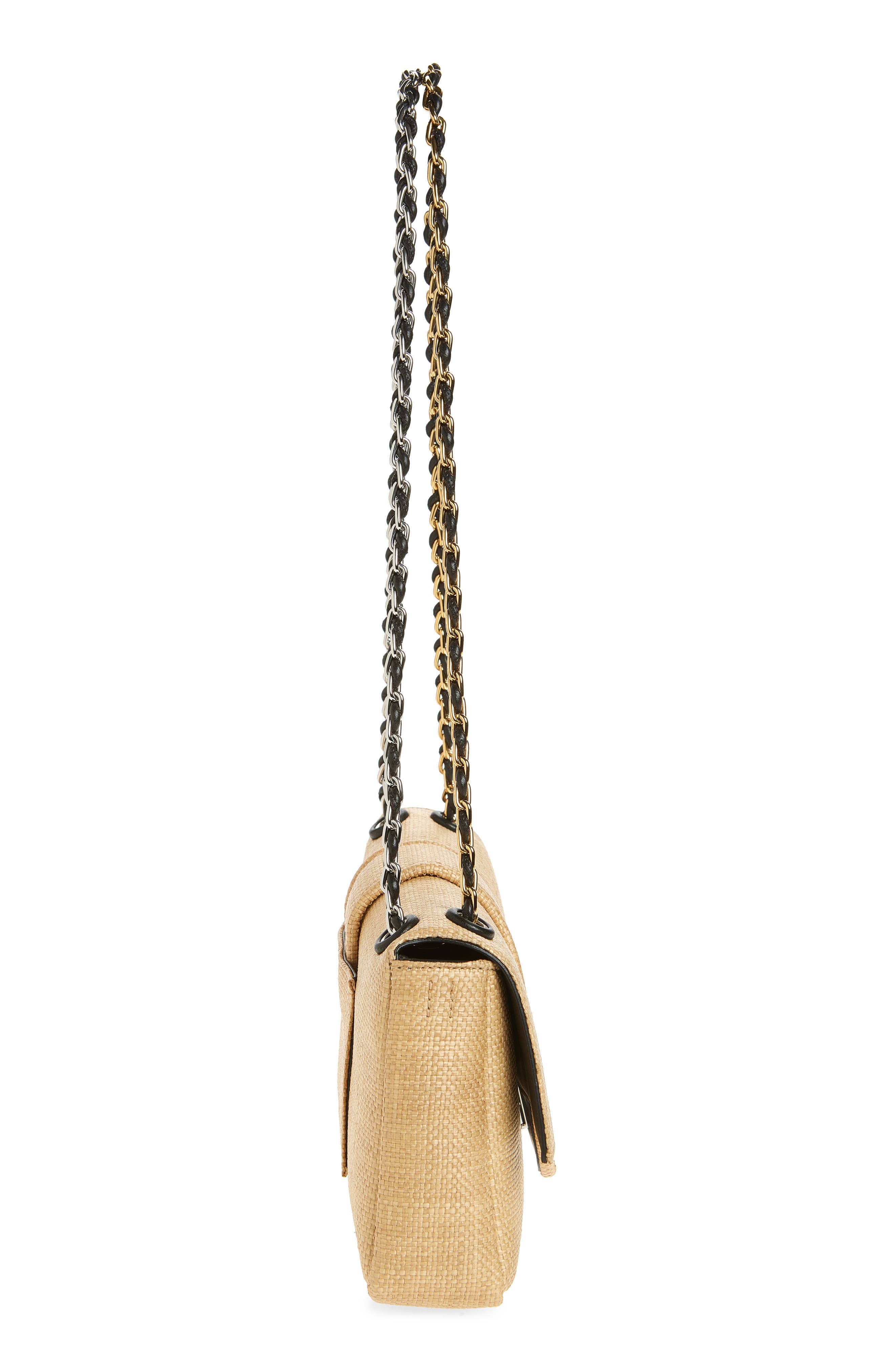 Jacquemus Le Bambino Raffia Effect Shoulder Bag, Alternate, color, Natural 142