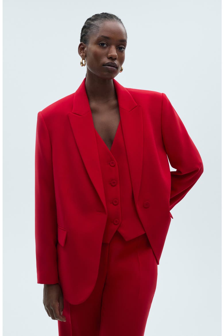 Structured Suit Jacket, Alternate, color, RED