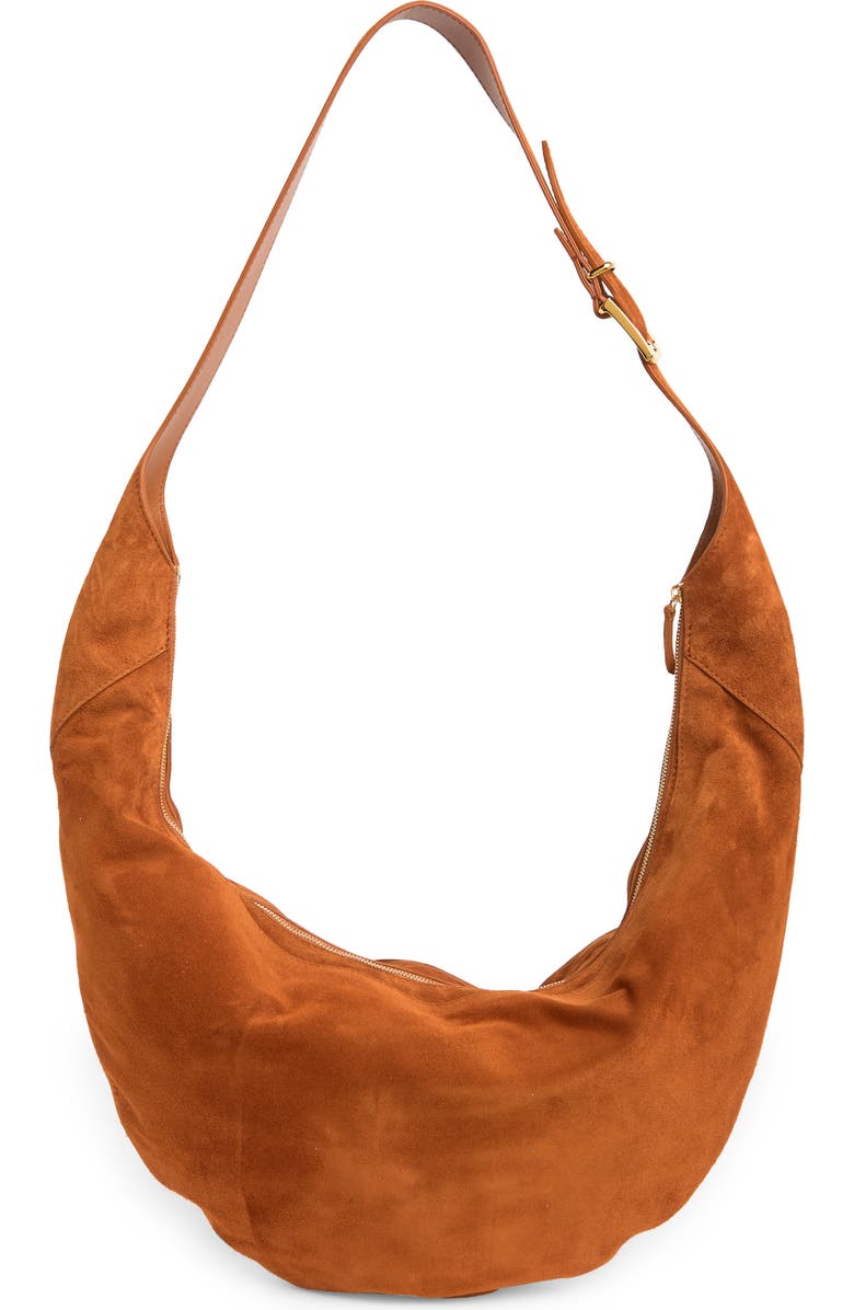 Khaite August Suede Hobo Bag, Alternate, color,