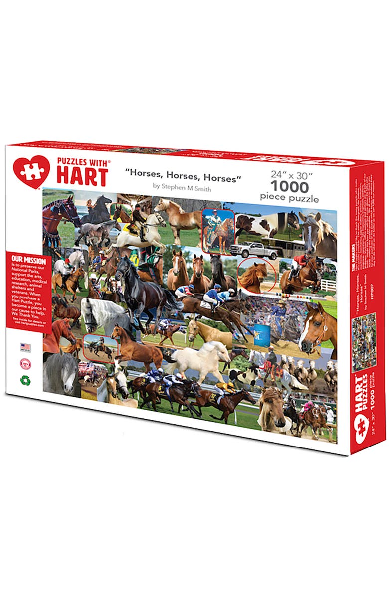 Hart Puzzles Horses, Horses, Horses by Steve Smith, 24 x 30 Inches, 1000 Puzzle, Main, color, Multicolored