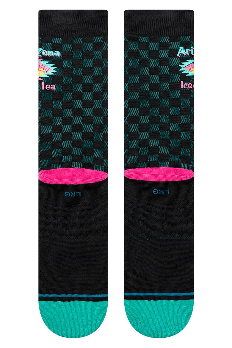 Iced to See You Combed Cotton Blend Crew Socks, Alternate, color, BLACK
