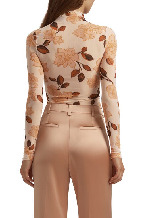 Favorite Daughter The Sheer Fantasy Mock Neck Top In Brown