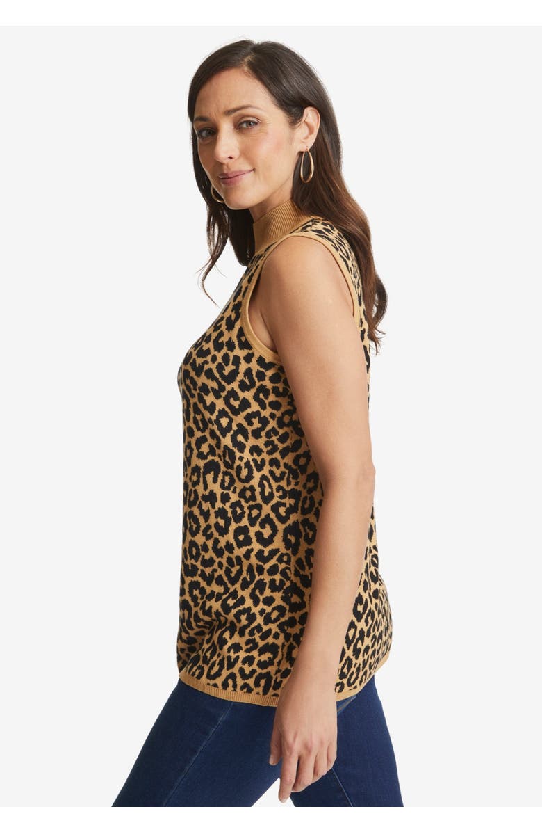 Jessica London Fine Gauge Mockneck Sweater, Alternate, color, Black