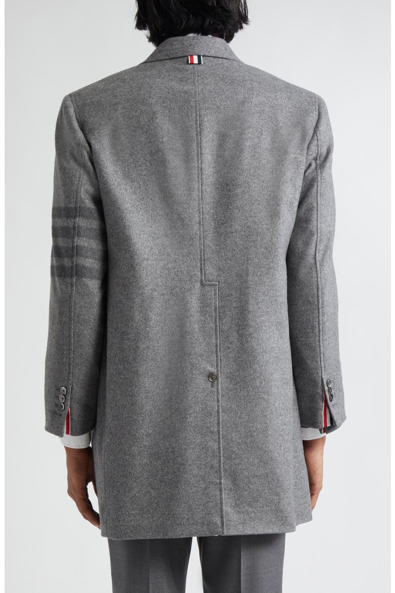 4-Bar Patch Pocket Cashmere Felt Topcoat, Alternate, color, MEDIUM GREY