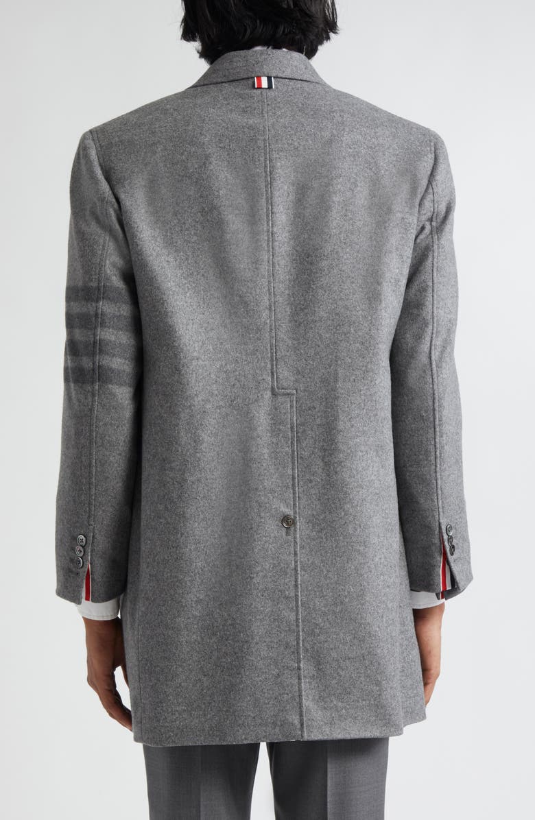 Thom Browne 4-Bar Patch Pocket Cashmere Felt Topcoat, Alternate, color,