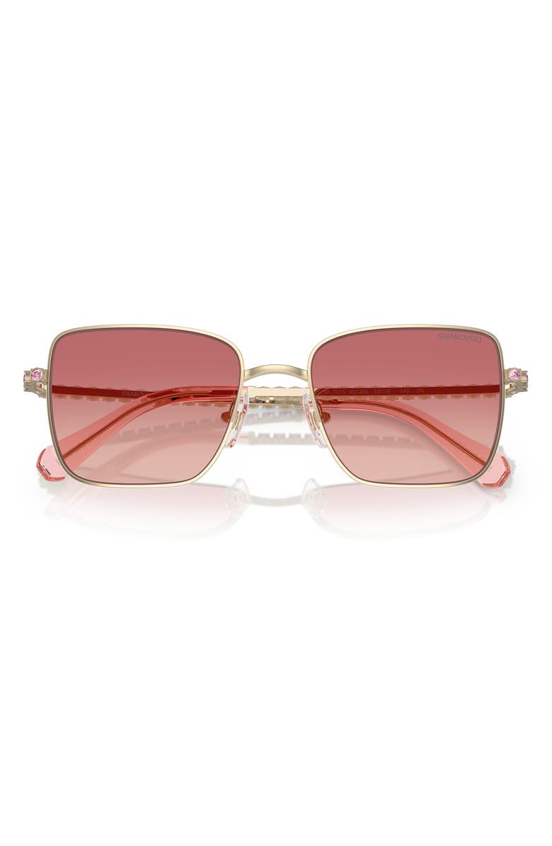 Swarovski 53mm Gradient Round Sunglasses, Alternate, color, Pale Gold