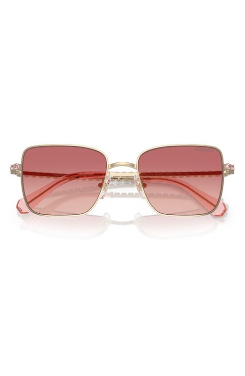 Swarovski 53mm Gradient Round Sunglasses In Pale Gold