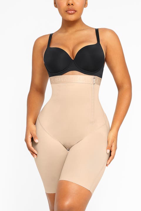 High Waist Sculpting Shorts with Side Zip