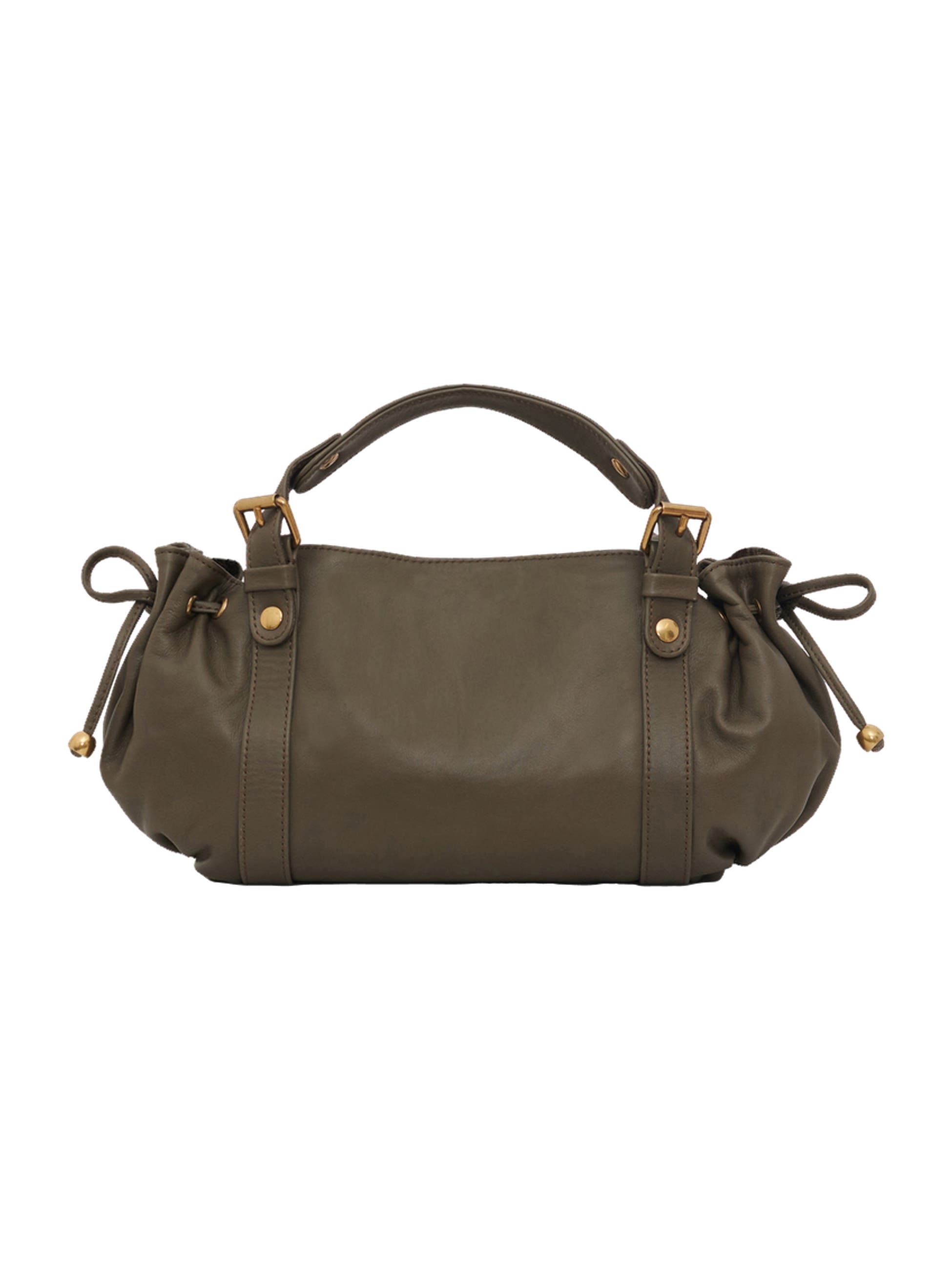 12H Mini Leather Handbag, Alternate, color, Khaki