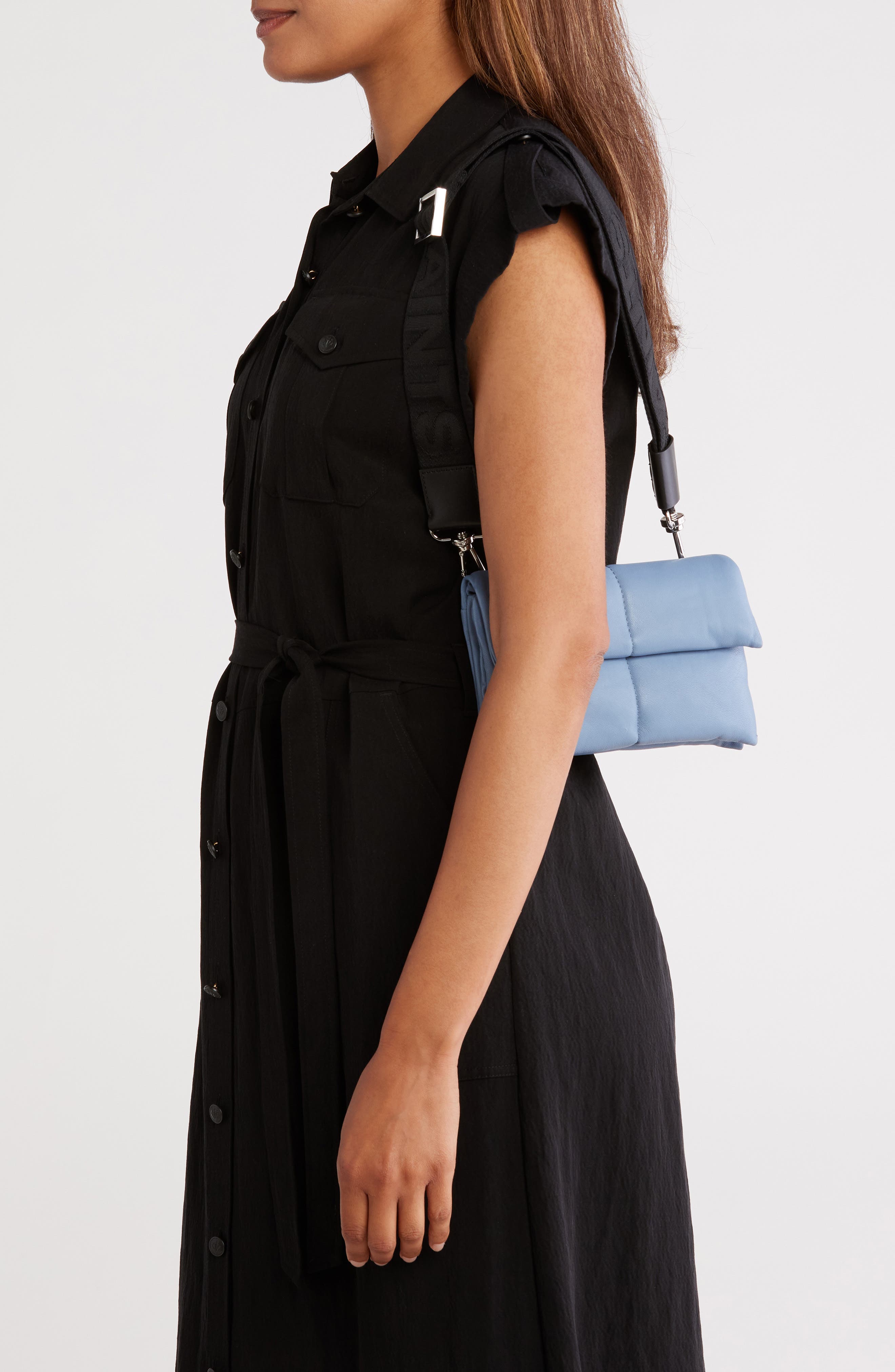AllSaints Ezra Quilted Crossbody Bag, Alternate, color, Denim Grey