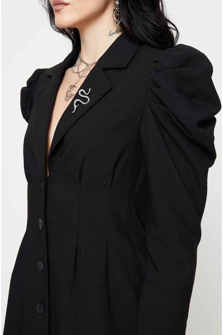 Maura Tailored Blazer Dress, Alternate, color, Black