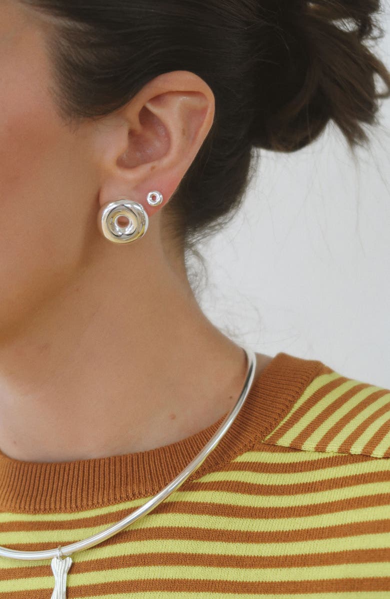 Joiana Jewelry Donut Earrings, Alternate, color, White Silver