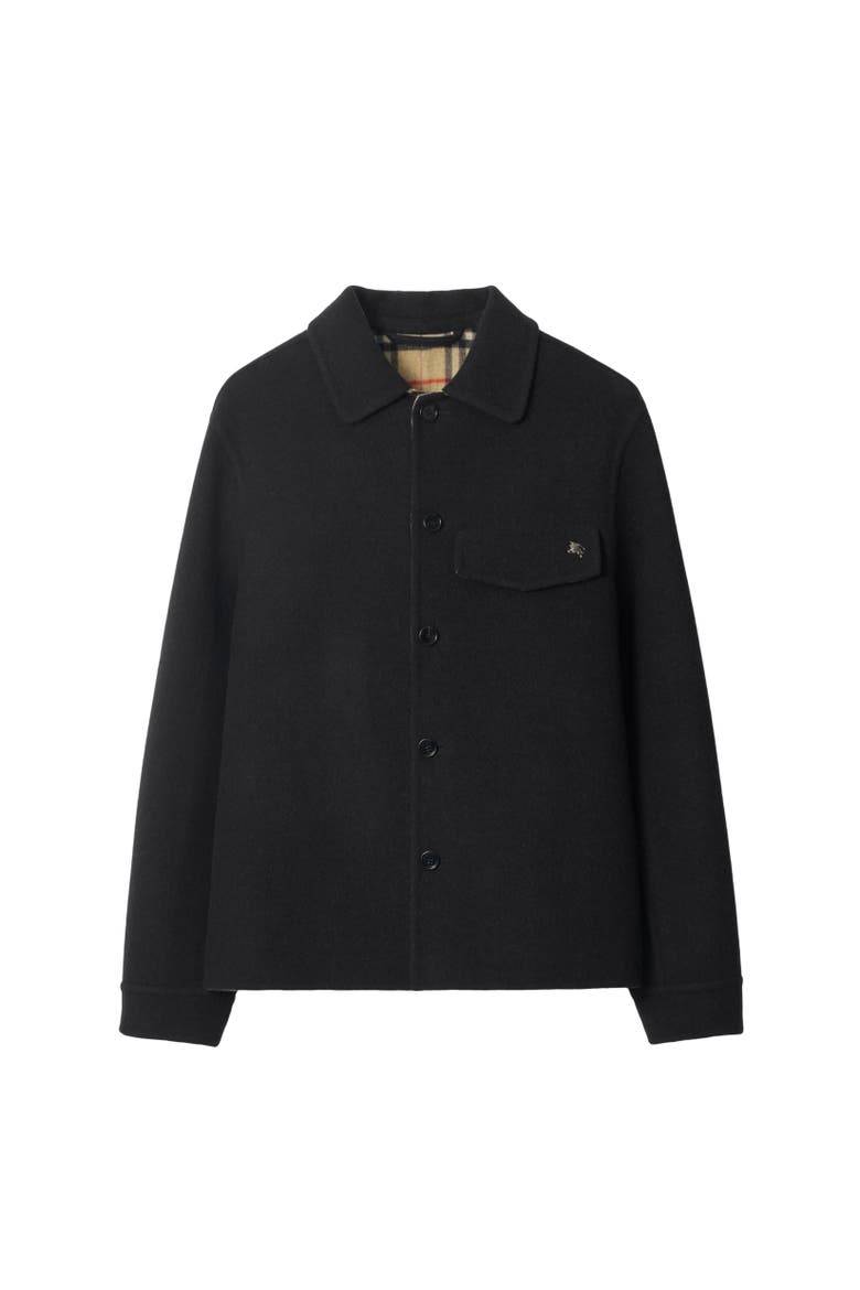 Wool Overshirt, Alternate, color, Black/sand beige