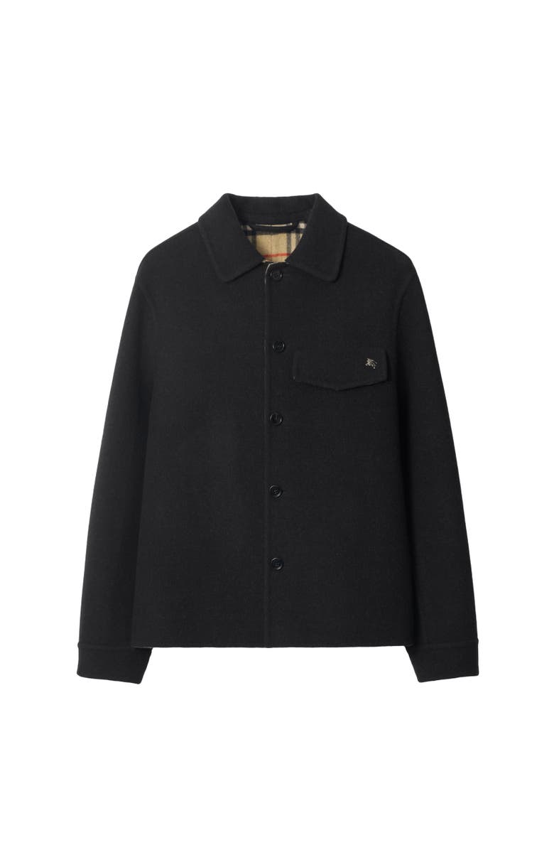 Burberry Wool Overshirt, Alternate, color, Black/Sand Beige