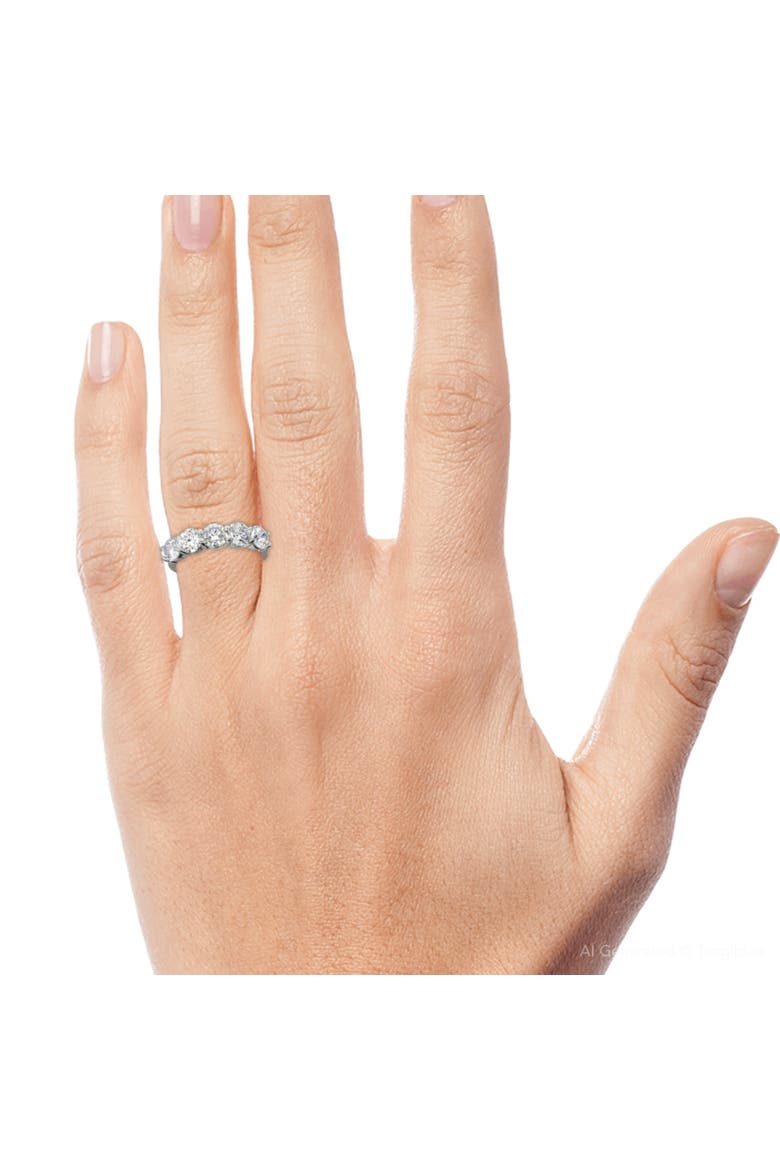 2 1/2Ct Five Stone Lab Grown Diamond Wedding Ring 14k Gold, Alternate, color, 14k White Gold