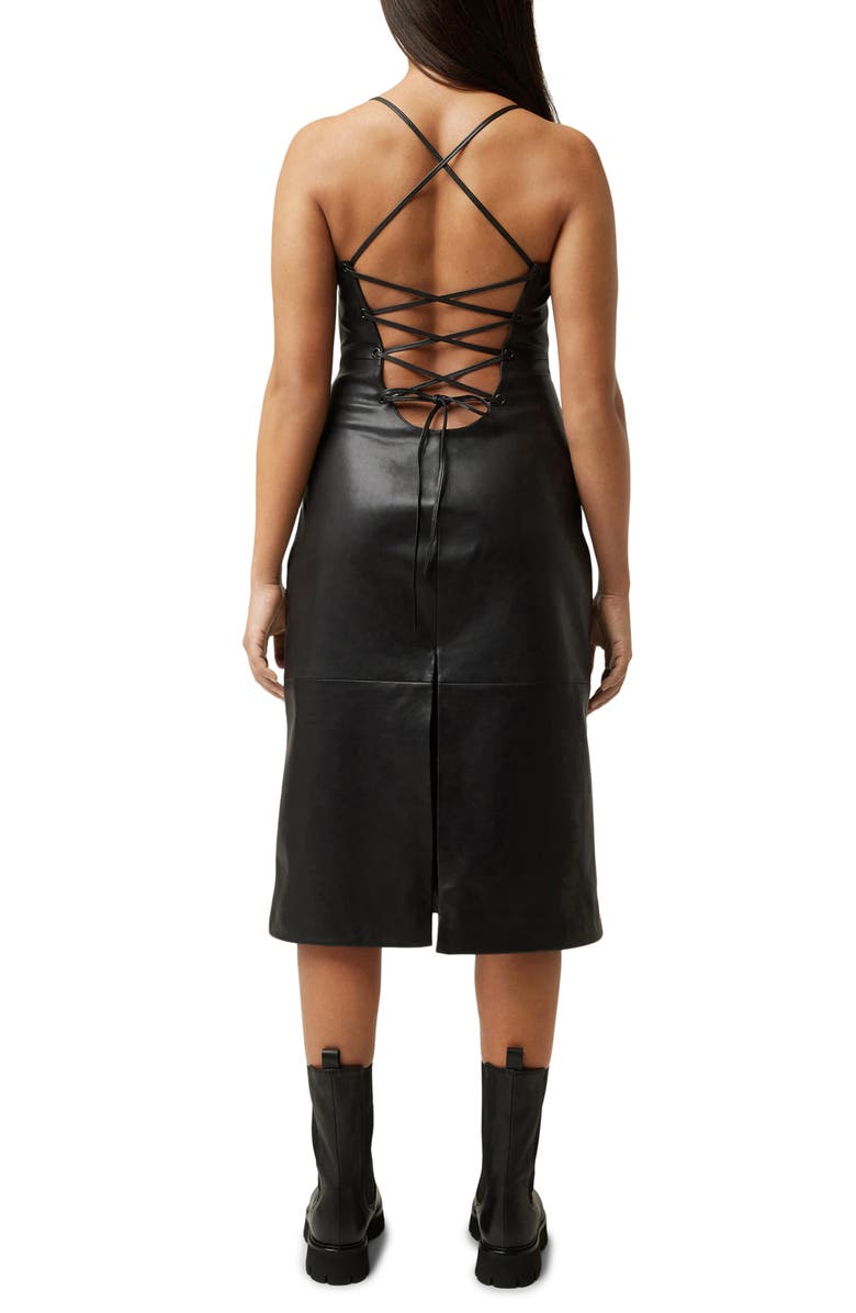 LITA by Ciara Lace-Up Leather Dress, Alternate, color,