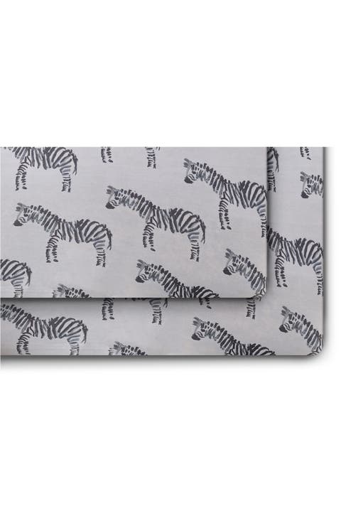2-Pack Zebra Jersey Crib Sheet