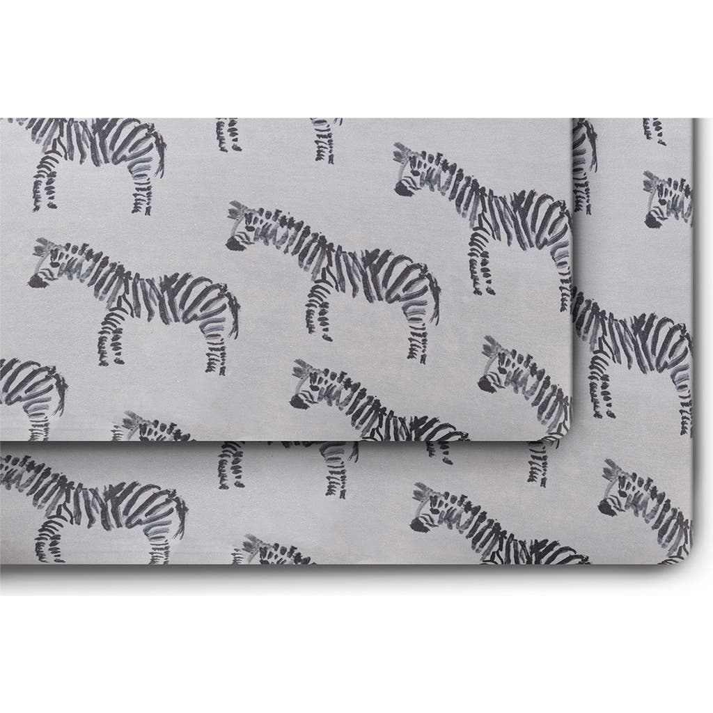 Oilo 2-Pack Zebra Jersey Crib Sheet in Gray  product