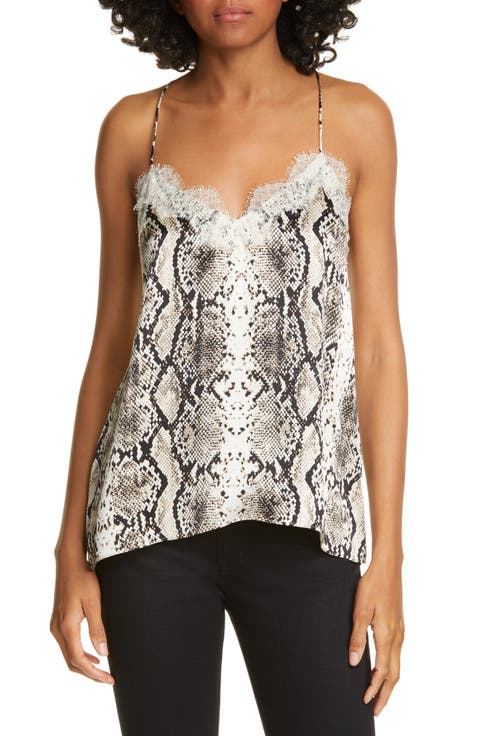 The Racer Lace Trim Silk Camisole