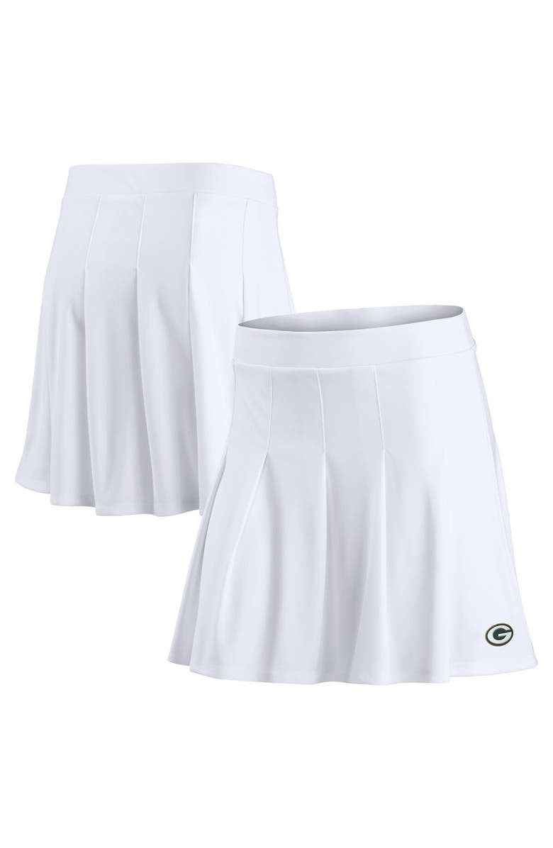 FANATICS Women's Fanatics White Green Bay Packers Primary Logo Tennis Skort, Main, color,