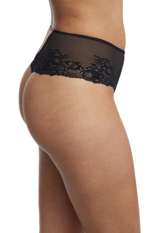Skarlett Blue Flaunt Lace High Rise Thong In Black