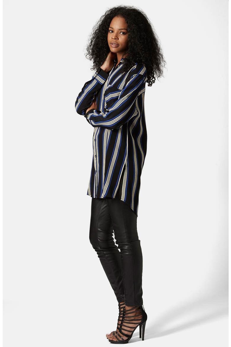 Oversize Stripe Shirt, Alternate, color, BLUE