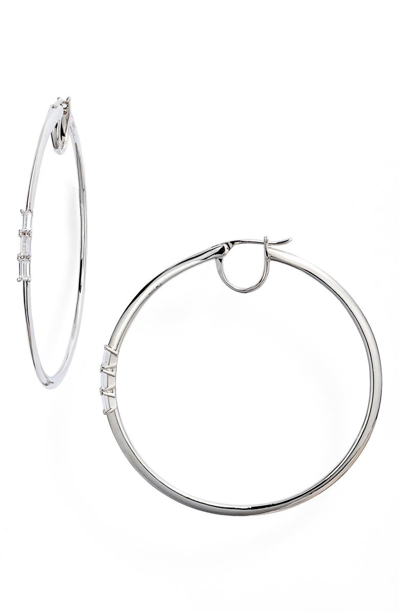 Nadri Cubic Zirconia Hoop Earrings, Main, color, 