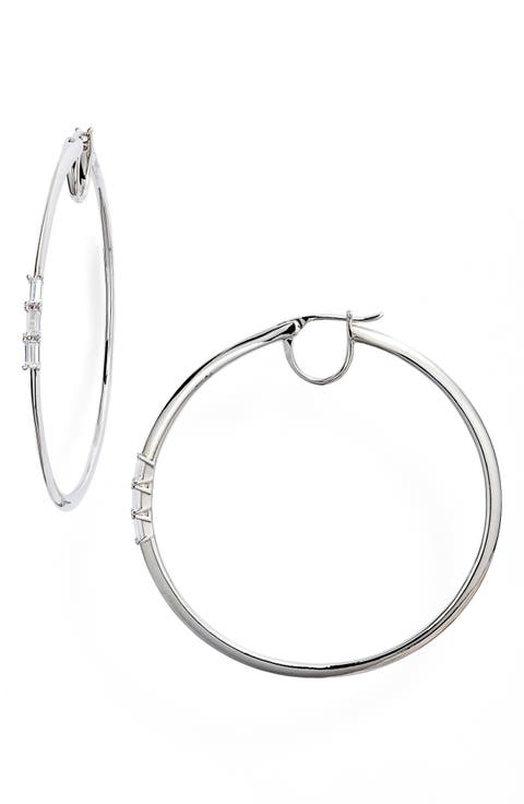 Cubic Zirconia Hoop Earrings