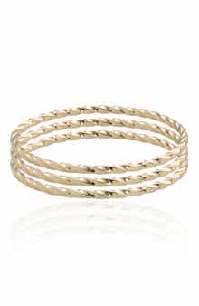 Set of 3 Twisted Bangle Bracelets