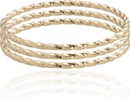 Ettika Set of 3 Twisted Bangle Bracelets