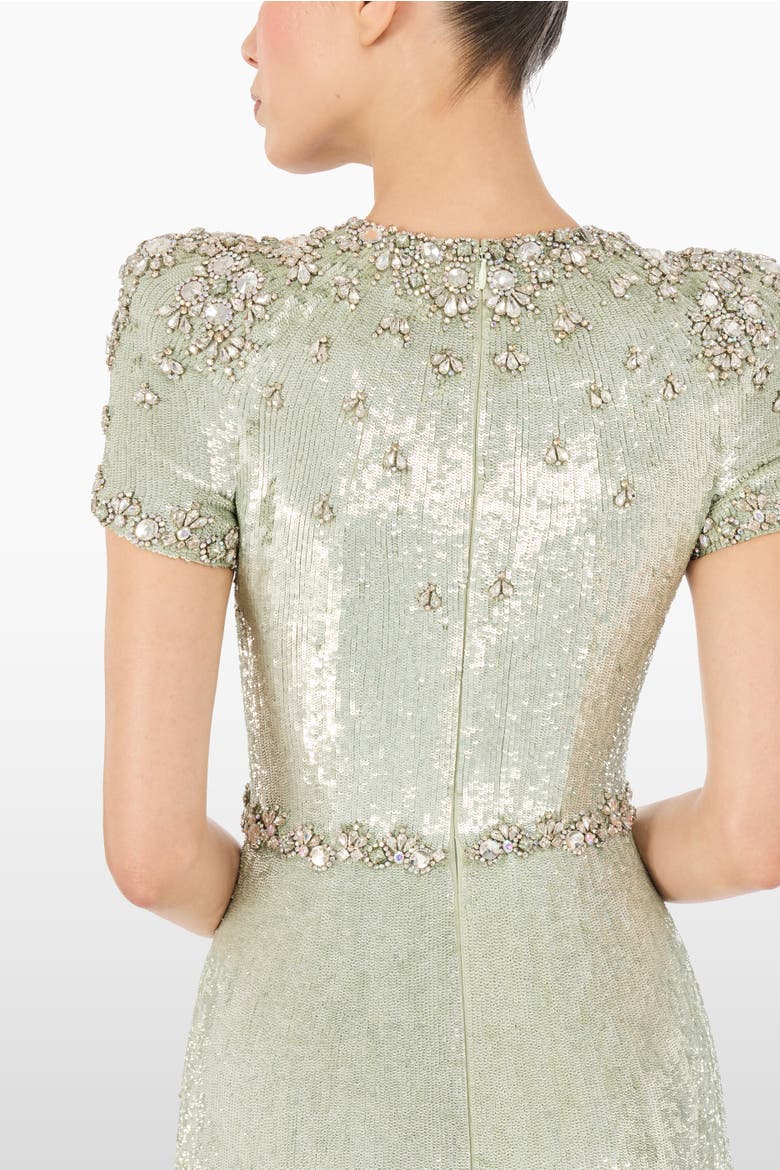 Lombard Embellished Dress, Alternate, color, Marmo Green
