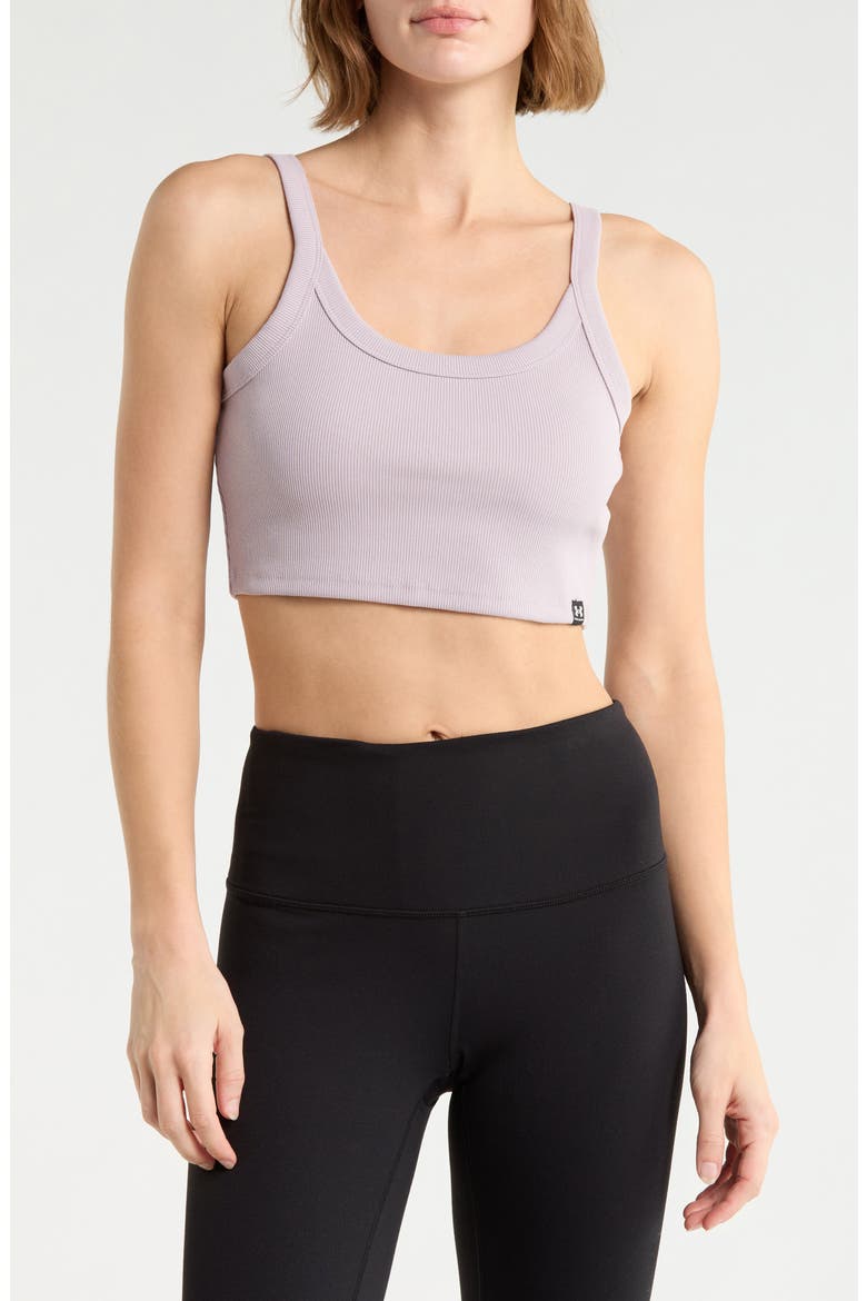 UA Rival Rib Crop Performance Tank Top, Main, color, GREY