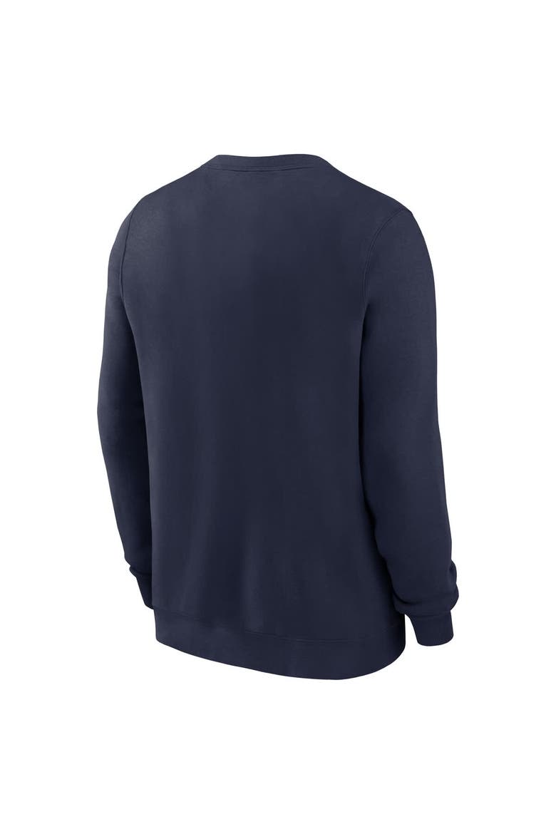 Men's Jordan Brand Navy Michigan Wolverines Arched Seal Pullover Sweatshirt, Alternate, color, Navy