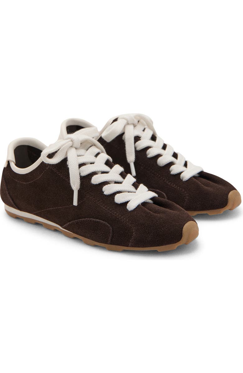 MANGO Contrast Suede Sneaker, Main, color, Chocolate